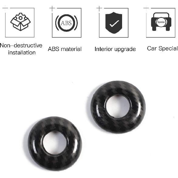 Car Door Bolt Door Lock Pin Cover Trim Ring for Dodge Challenger 2014-2020 (Carbon Fiber Look)