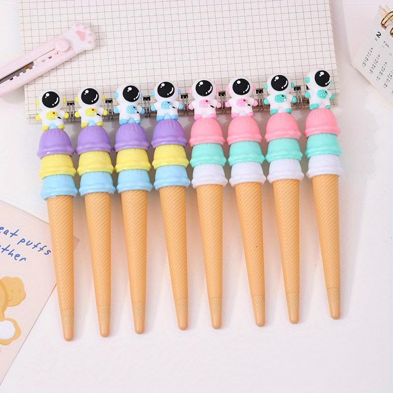 Back To School Season 36pcs 0.5mm Cute Soft Rubber Astronaut Ice Cream Neutral Pen Cartoon Astronaut Styling Pen Boy Gift Pen Prize Pen