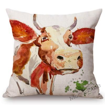 Nordische Aquarell Schöne Kuh Malerei Heim Dekoration Sofa Überwurf Kissenbezug Ölgemälde Baumwolle Leinen Stuhl Sitzkissenbezug