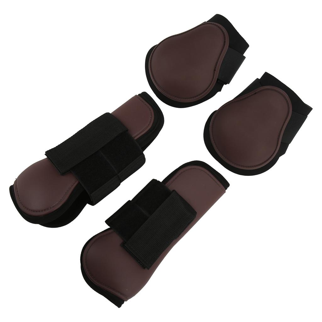 4pcs Horse Leg Boots Shock Absorbing Horse Support Boots for Jumping Riding CompetitionSet of Brown