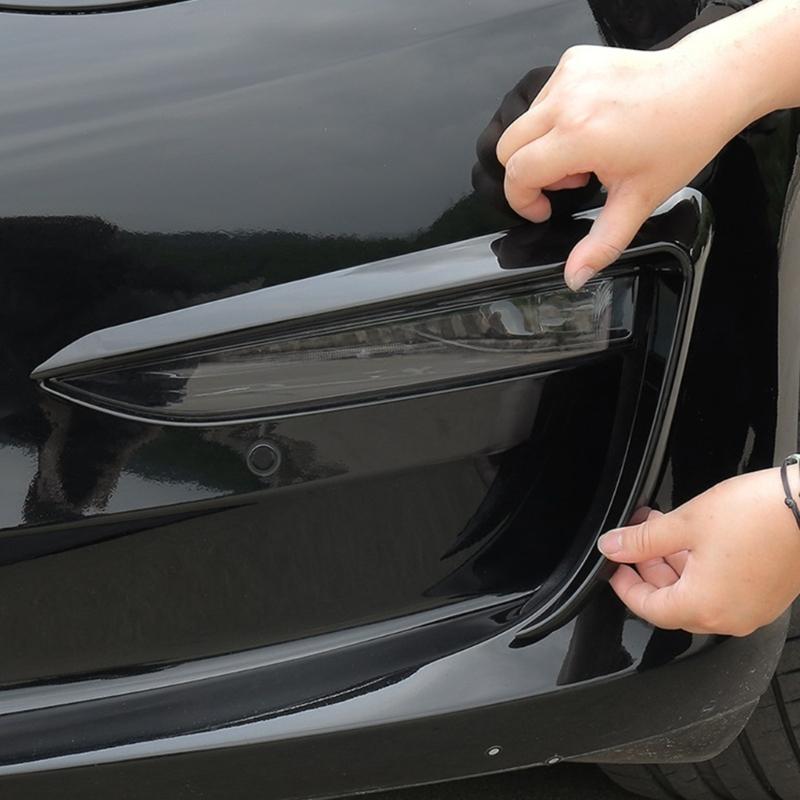 Front Fog Light Eyelid Eyebrow Molding Stripe ABS Decal Pre-Cut Sticker for Car Styling