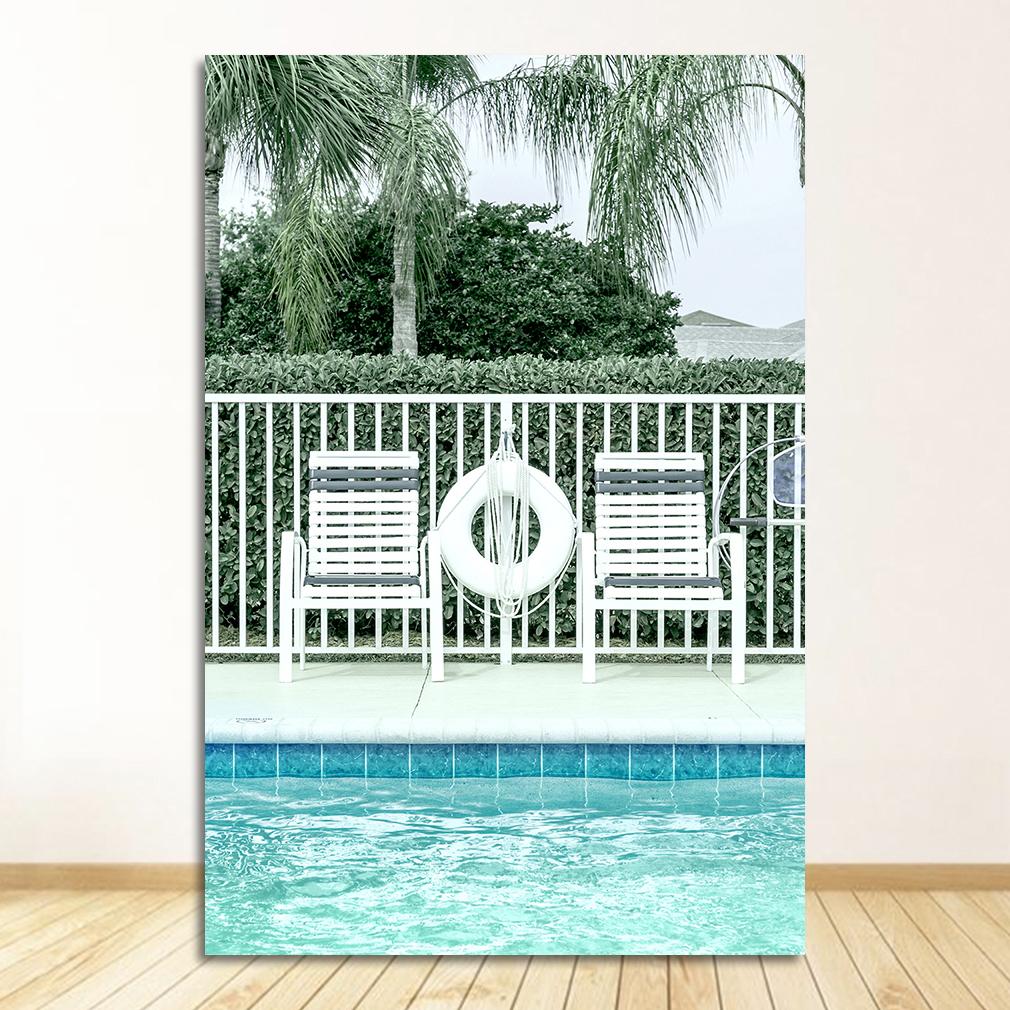 Nordic Posters And Prints Wall Art Canvas Painting Wall Pictures For Living Room Decor Sea Beach Pineapple Girl Swimming Pool