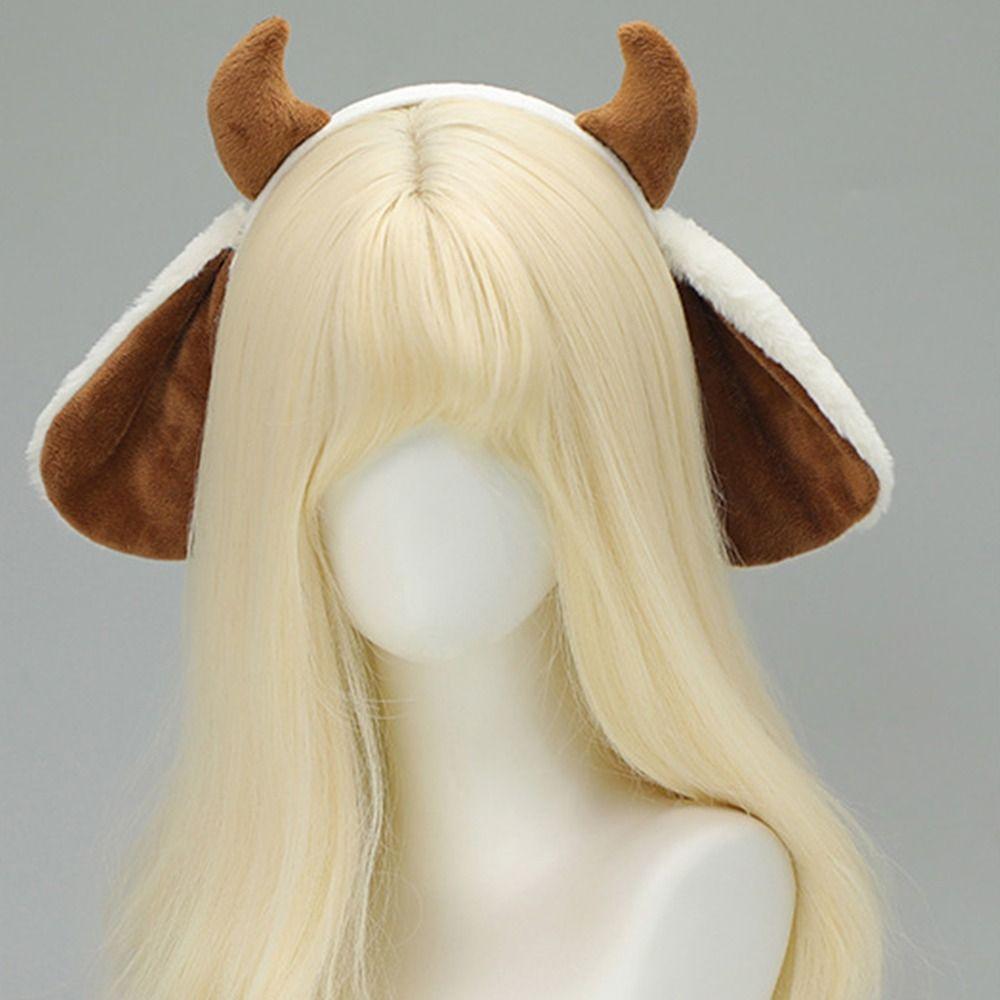 Plush Animal Ear Headbands Fluffy Goat Horn Party Headwear Lamb Headband  Halloween Dressing Up