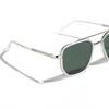 Peekaboo TR90 Polarized Sunglasses Men Retro Style Metal Square Sun Glasses for Women Double Bridge Driving Green Black Uv400