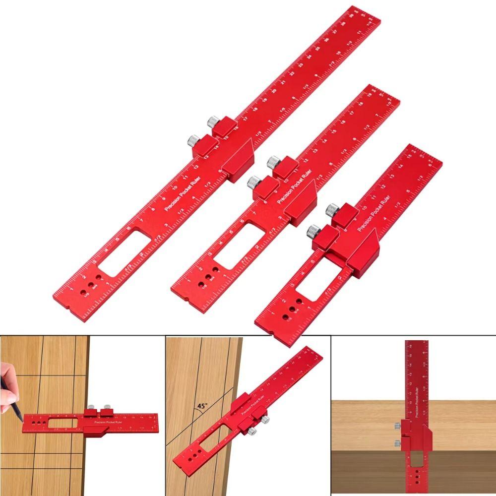 Aluminum Zinc Zinc Alloy Carpentry Marking Ruler Slide Stop Positioning Gauge Ruler  Metal Working