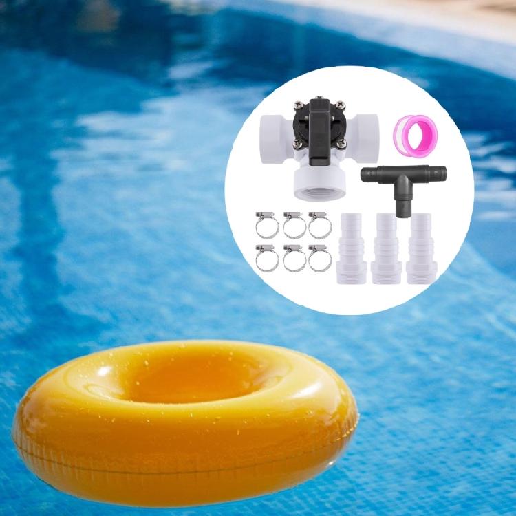 ABS Pool Bypass Valves Adapter Set With 3 Way Connection And Hose Clamps For Filtration Systems Efficient Water Flows