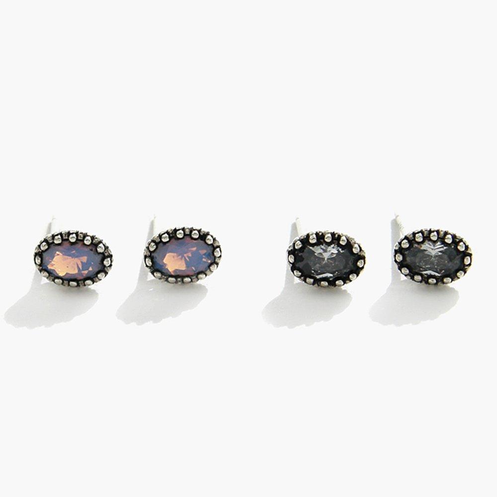 J.Lauren 01M02292 Opal Cubic Antique Silver Earrings