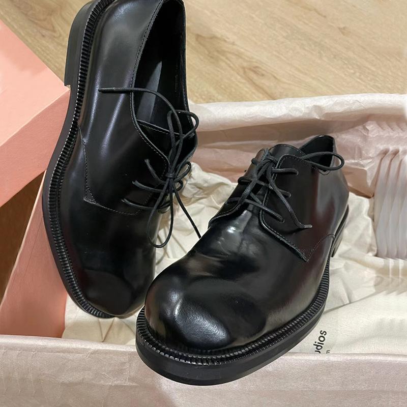 

Носок кривой, туфли дерби для мужчин и женщин одного стиля, британский стиль, круглый носок, туфли с большим носком, черные рабочие туфли, платформа casu 35