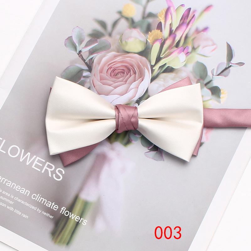 Solid Color Matching Double-Layer Bow Tie Men'S Business British Style Suit Accessories Wedding Bow Tie