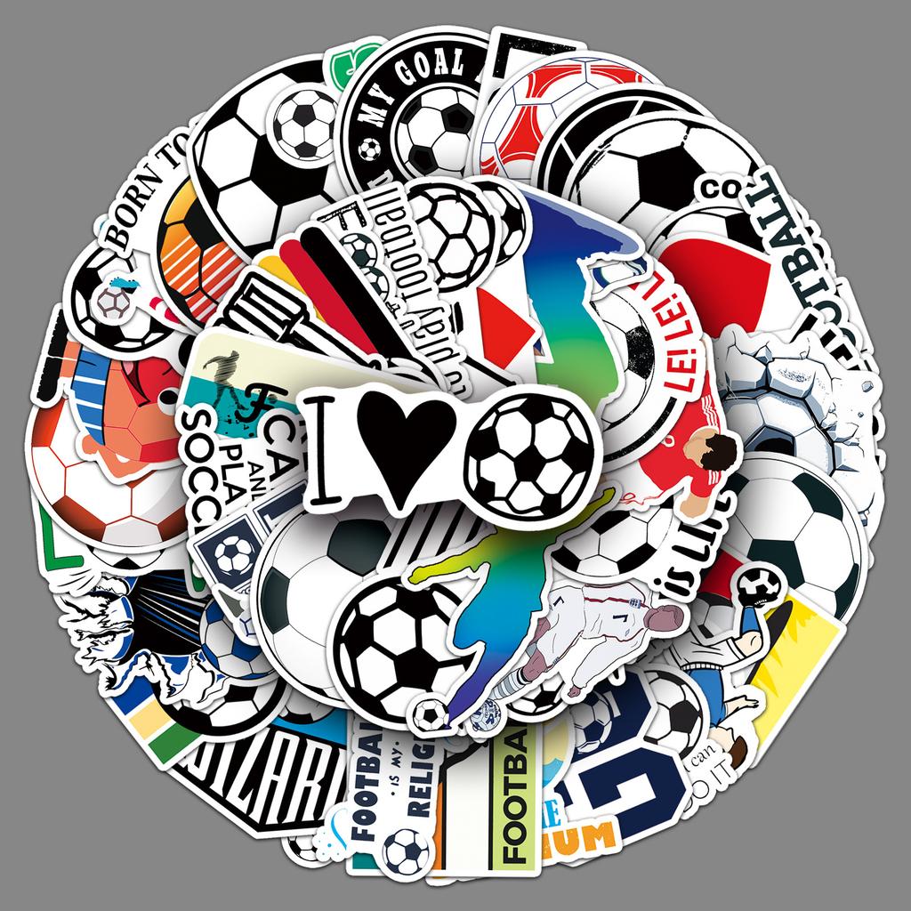 50 Football Doodle Personalized Cartoon Sports Creative DIY Skateboard Suitcase Stickers Waterproof