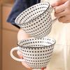 Polka Dot Blue Pattern Ceramic Cup Large Capacity Coffee Mug Jumbo Mug Tea Milk Cereal Mug Breakfast Cup for Home Kitchen, 1pc