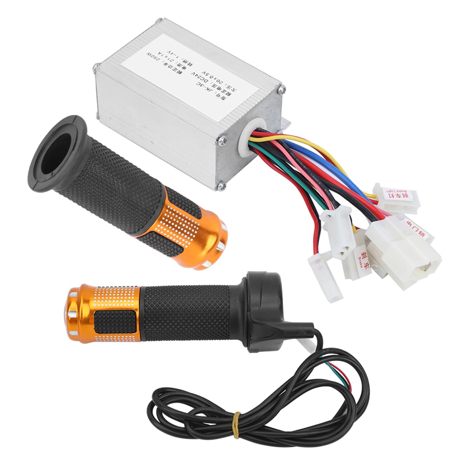 

24V 250W Brush Controller with Yellow Throttle Grip Kit Electric Bicycle Scooter Accessory