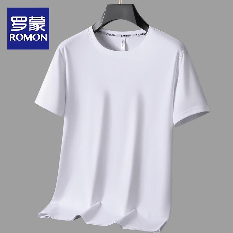 Romon Men s Plus Size Ice Feel Short Sleeve T-shirt XL белый