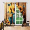 Set Of 2 Versatile Polyester Transparent Curtains Home Decoration Sunflower Butterfly Use Bedrooms Living Rooms Curtain Perfect For Room