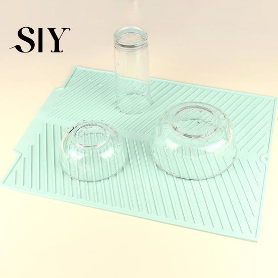 Accessoire de Table de Cuisine Tapis d'Égouttement en Silicone pour Comptoir Résistant à la Chaleur Antidérapant Grande Surface Épais Multi-usages Filtre à Eau Évier
