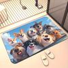 Cute Dog Portrait Doormat Floor Mat Puppy Paw Print Pet Lovers Entrance Mat Decor 40x60cm for Home Entryway Gift