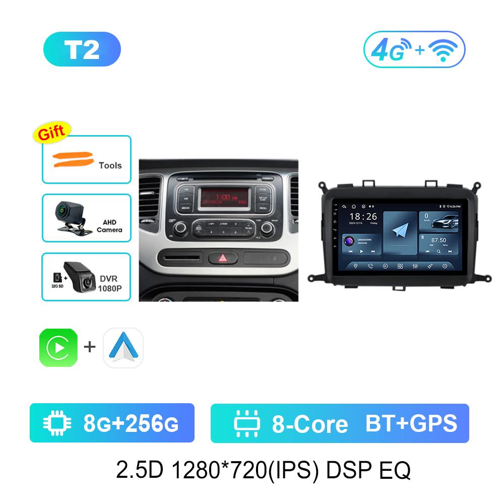 9'' Car Radio Multimedia Player for Kia Carens RP 3 III 2013 - 2018 GPS Navigation WiFi BT Android System 4G Carplay Head Unit