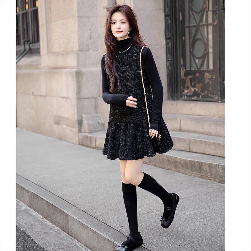 

Сибайше Элегантное Платье-жилет А-силуэта без рукавов в стиле «Маленькое черное платье» M