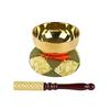 Orin Round Brass Buddhist Altar Buddhist Altar Supplies (Buddhist Bell) Set, Cushion, Fittings, (2.5 Inch, Gold)