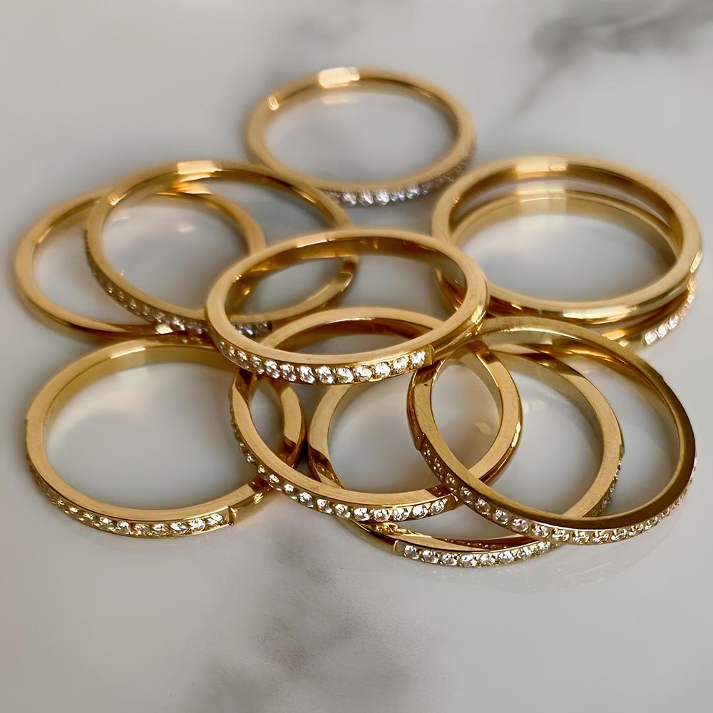 CZ Stone Titanium Steel Rings For Women Top Quality Sparkling Jewelry Gifts for Lovers No Fade Bulk Supplier