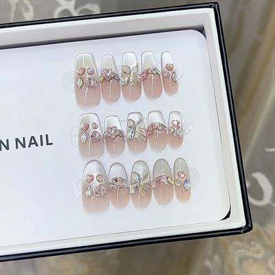Reine Handarbeit Herbst Neuer Stil Phototherapie Tragbarer Nagel Glasfarbenes Katzenaugen Nagelkunst Patch Kann Abgenommen Werden