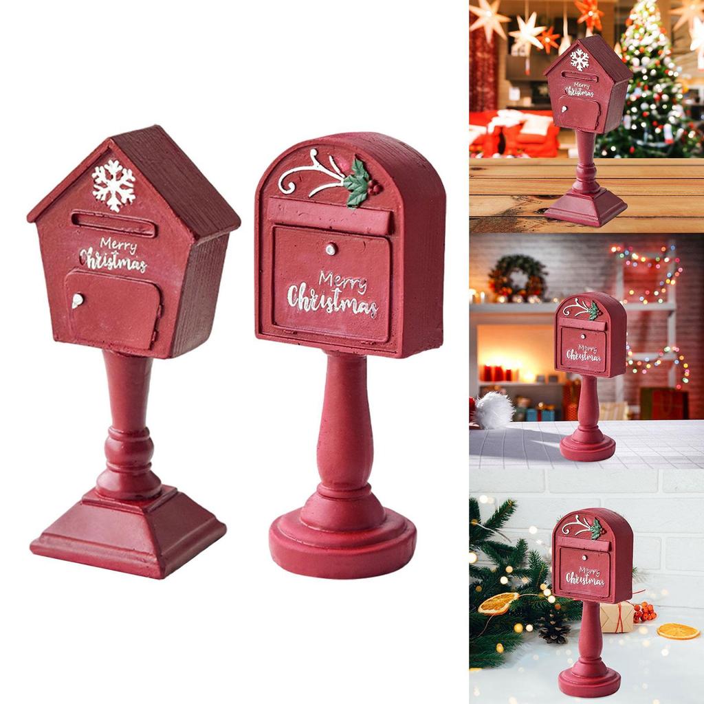 Mailbox Statue Birthday Gift Decoration Red Christmas Sculpture for Hallway Living Room Table Centerpieces Housewarming Bedroom