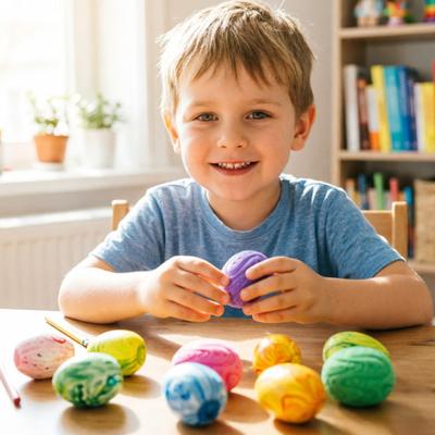 Easter Egg Squeeze Toy Stress Relieving Flow Pattern Egg Sensory Toy Decompression Stress Ball Easter Basket Stuffer Party Favors