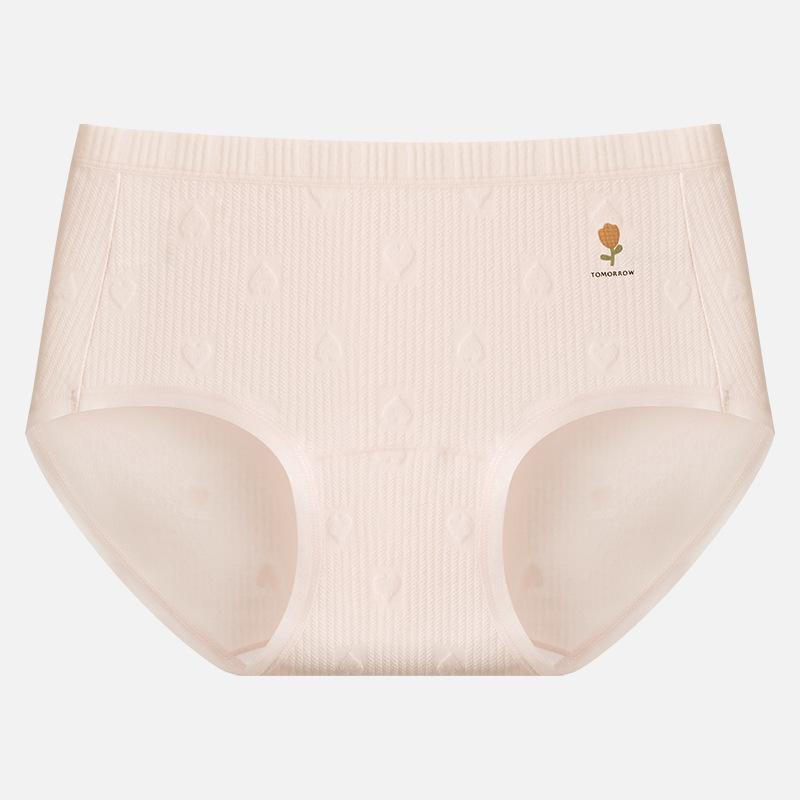 Nouveau slip en coton pur à entrejambe long 10A antibactérien pour femmes, motif floral doux, pour le printemps et l'automne