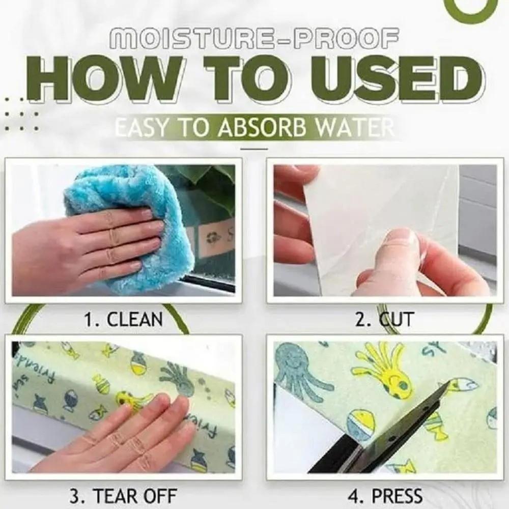 Reusable Window Water-absorbing Sticker Self Adhesive Washable Self Adhesive Tape 2.8M Length Absorbent Anti-mildew Stickers