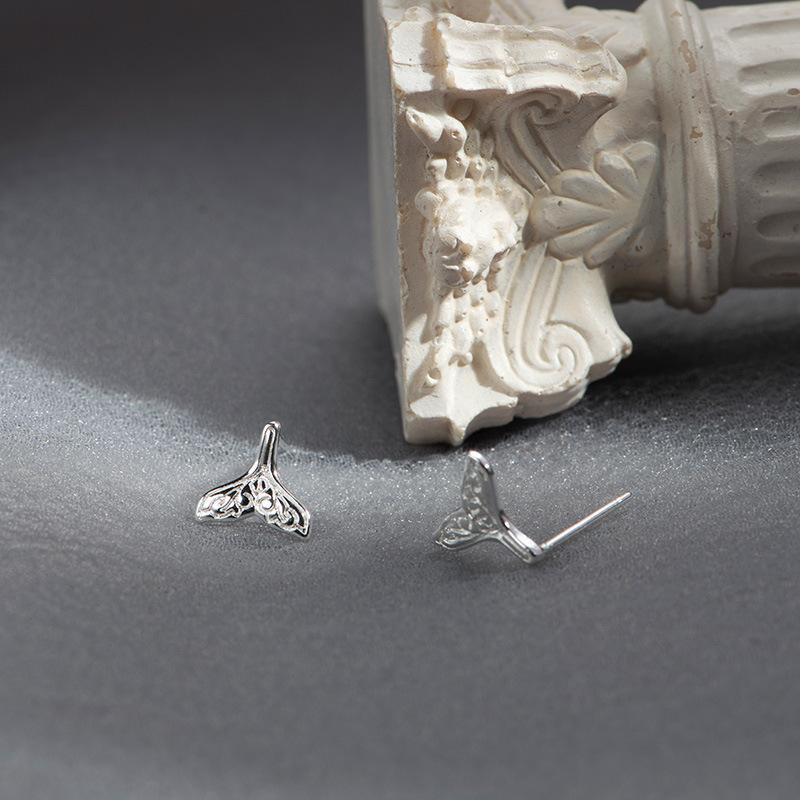Boucles d'oreilles en queue de poisson pour femme, simple, personnalité, totem marin, tempérament, personne douce, style japonais et coréen