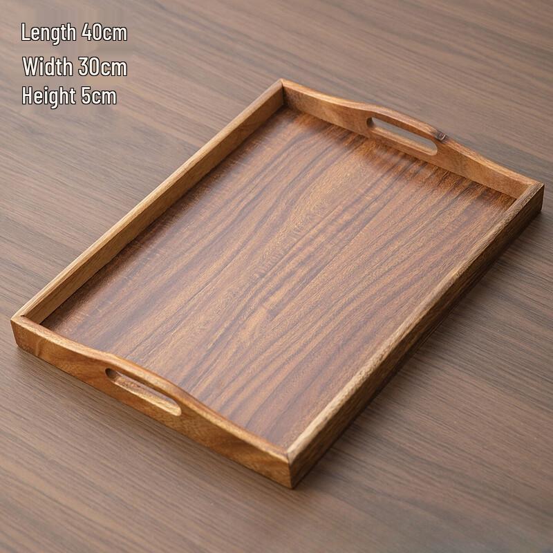 Ruhan Walnut Wood Tea Serving Tray with Handle