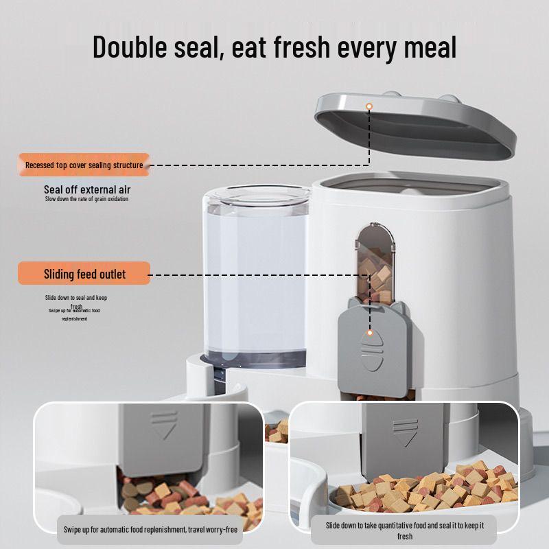 Pet Feeder & Waterer Station with Anti-Tip Bowl - Large Capacity for Cats & Dogs