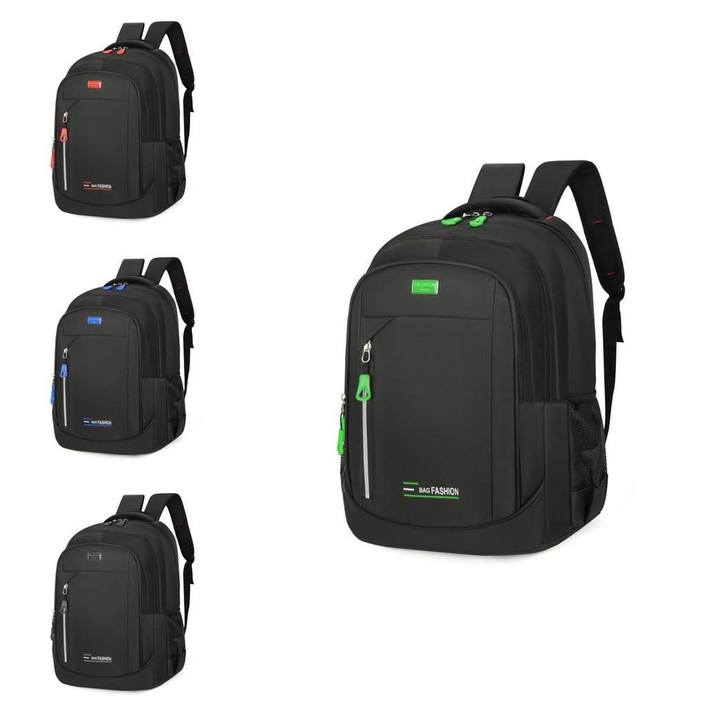 Double Neutral Backpack Large Capacity Oxford Cloth Striped Contrast Bag Outdoor