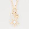 European and American Light Luxury High-end Sun Pendant Necklace Personalized Diamond Thick Chain Alloy Collarbone Chain Jewelry Women