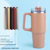 900ML Metal Vacuum Insulated Cup Stainless Steel Portable Water Cup Refrigerated Vacuum Insulated Straw Leak-proof Lid
