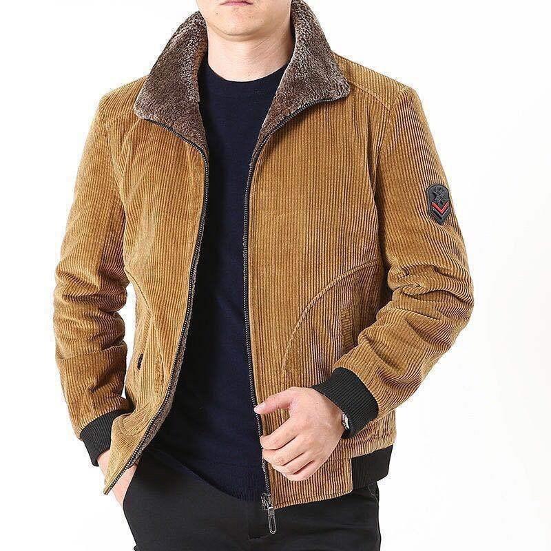 New Coat Men's Winter Thickened Velvet Loose Casual Corduroy Lapel Jacket