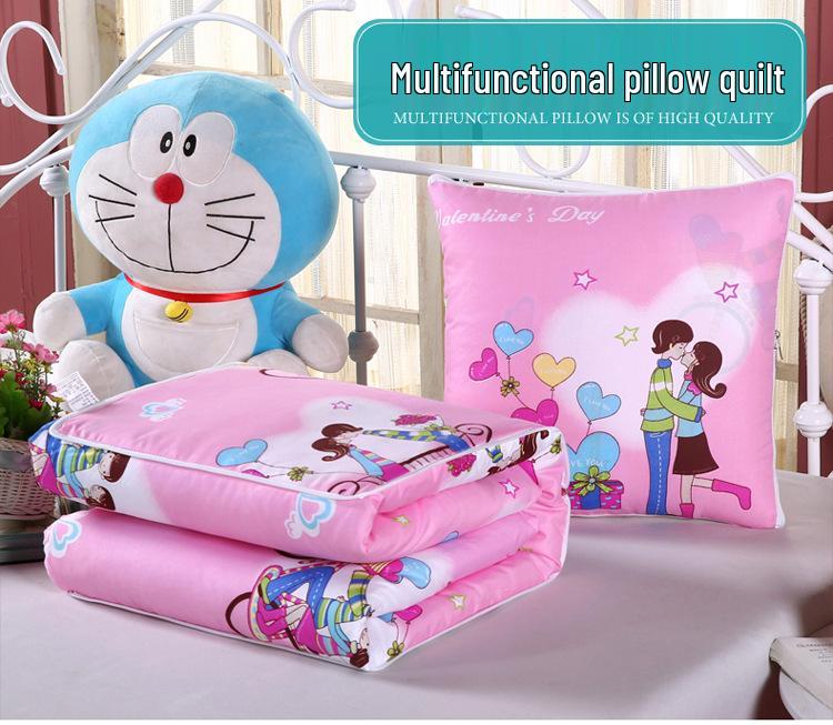 Dual-Use Pillow Blanket: Air Conditioning Quilt & Lumbar Cushion for Sofa, Car, or Office