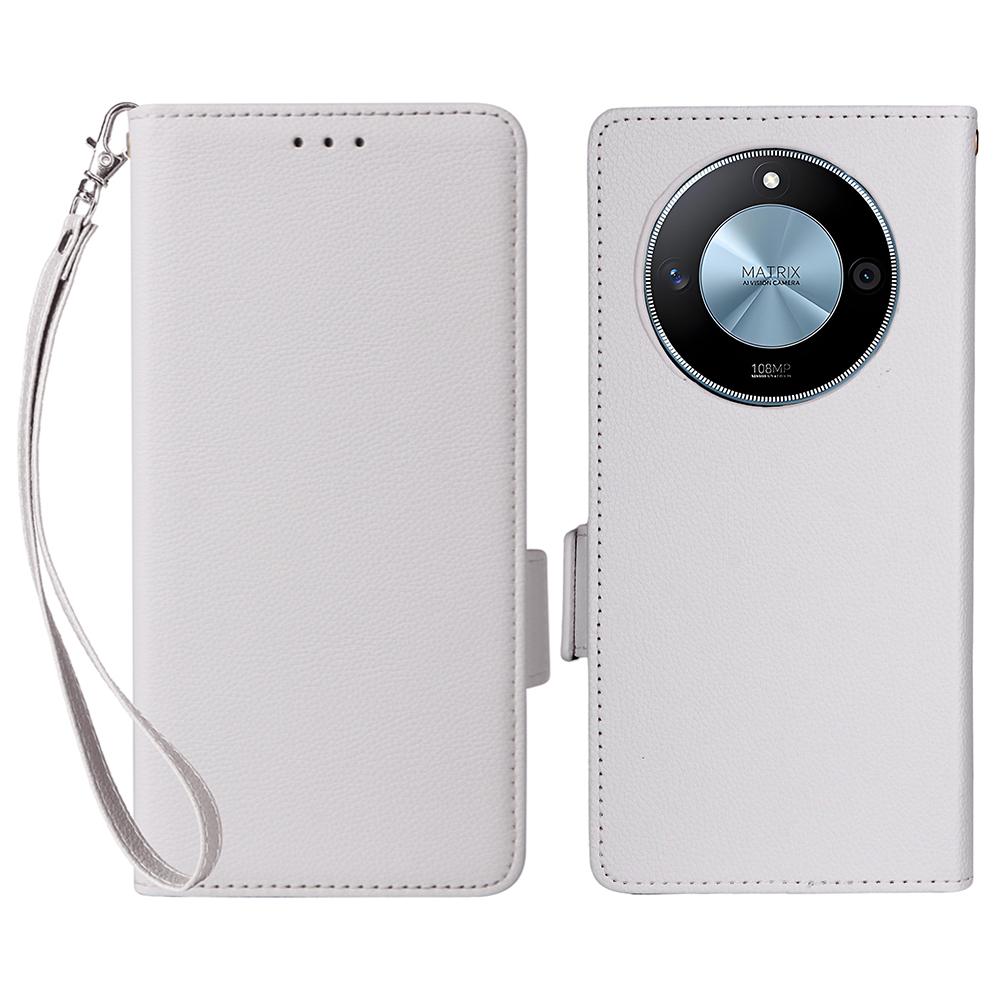 For Honor X9c Smart 5G/X60 5G Case with Wrist Strap Litchi Texture PU Leather Wallet Phone Cover