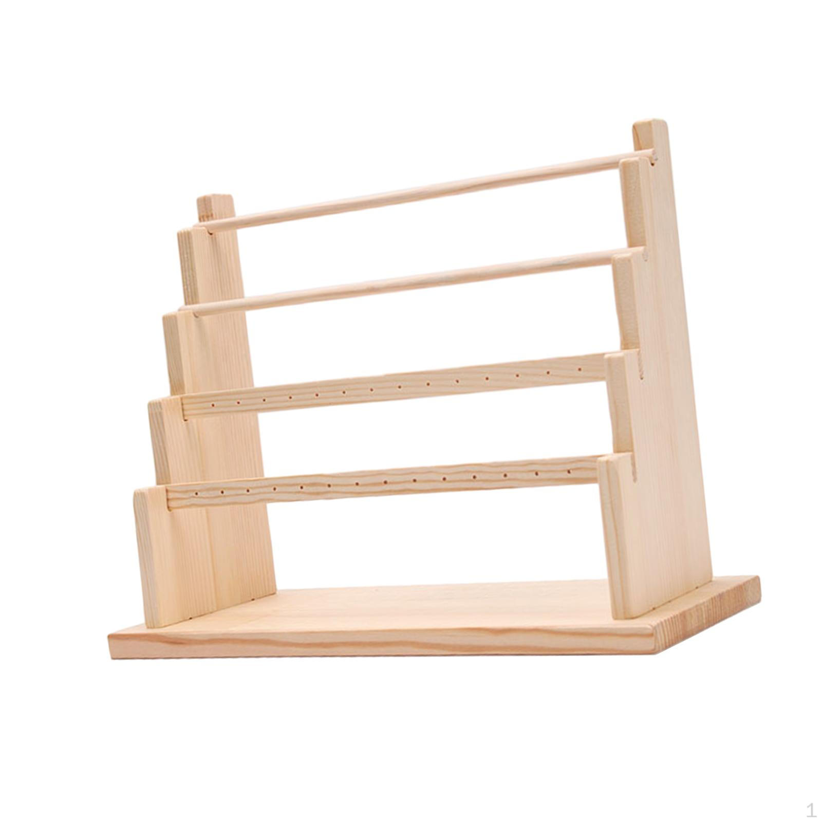 

Bangle Holder Earrings Stand Rack Shelf Wooden Rings Watch Display Jewelry for 34x14x27cm