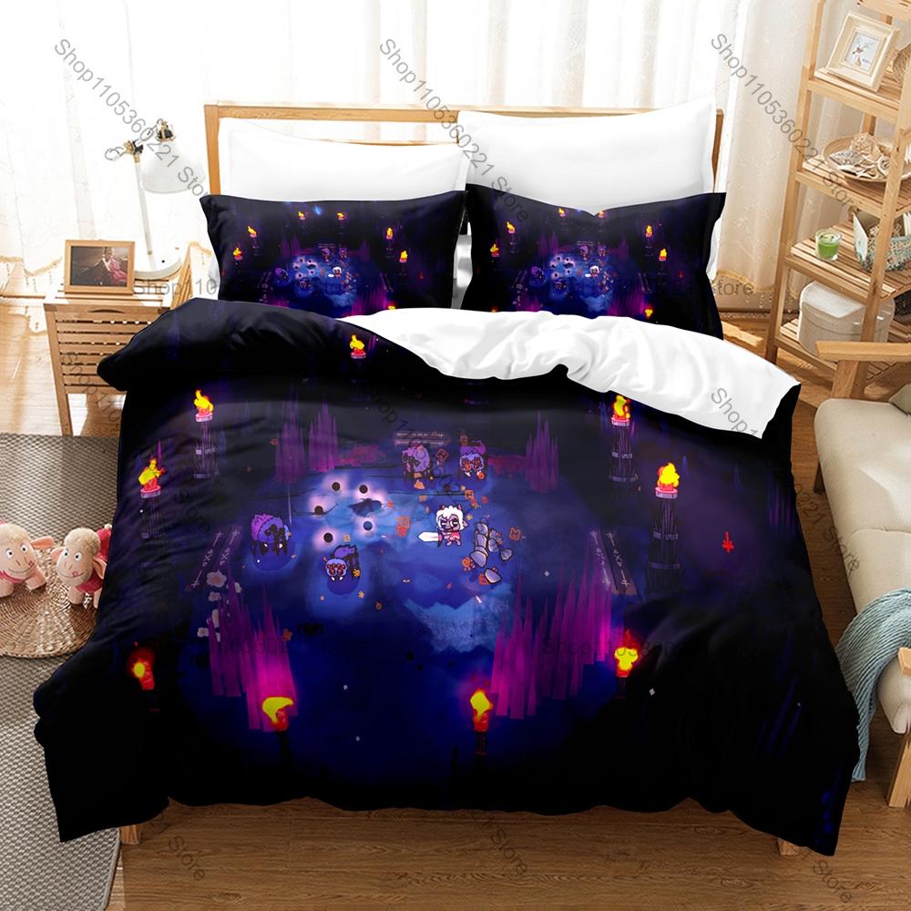 Cool Cult Of The Lamb Bedding Set Includes Duvet Cover + 2 Pillowcases Cute Dark Roguelike Indie Game Lamb Character Bedroom Dec
