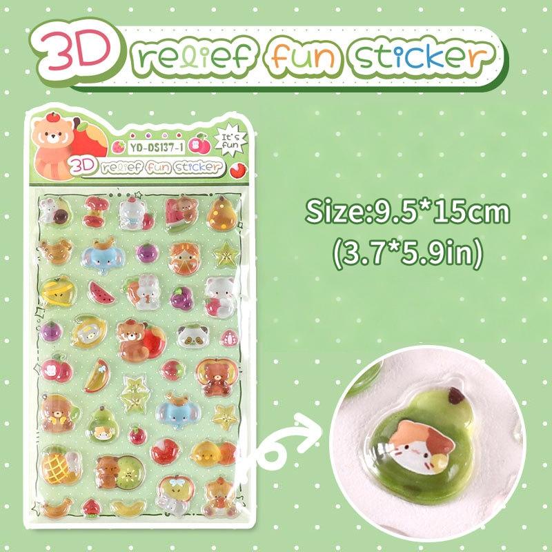 3d Relief Stickers Diy Solid Bonbondrop Phone Case Stickers Cute Animal Handmade Stickers Birthday Gifts Children 3d Stickers