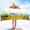 Red-Crowned Crane Series Seaside Vacation Beach Towel Swimming Bath Towel Microfiber Sports Towel