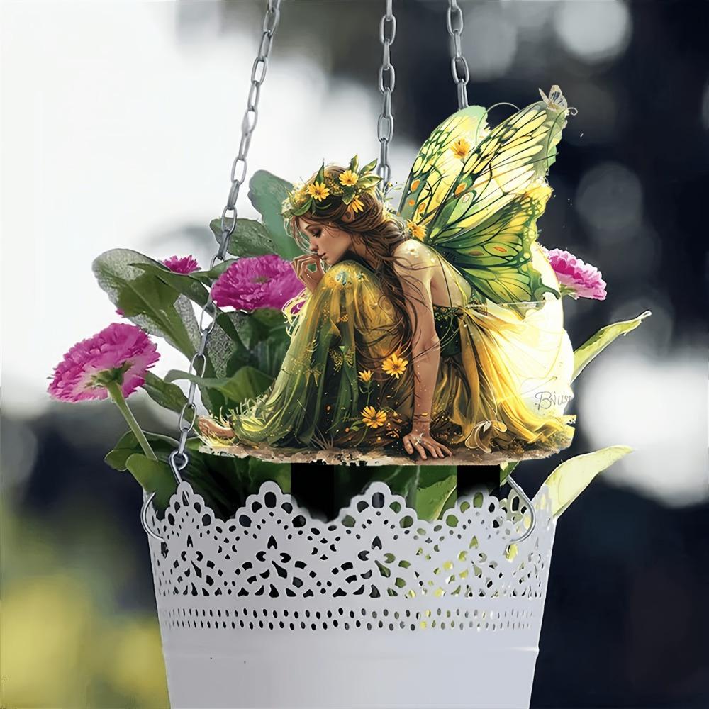 Decoración de Hada del Ala para jardines de fantasía, arte en maceta y cumpleaños.