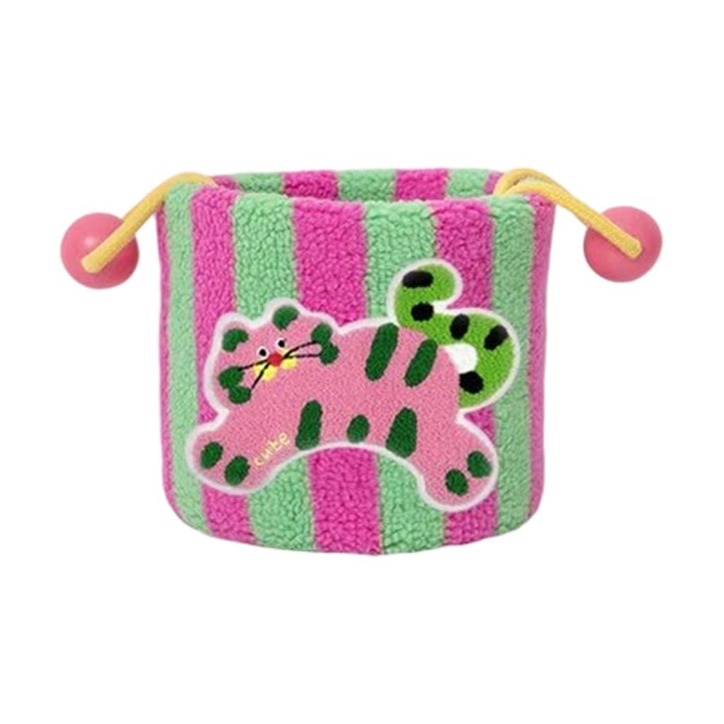 Cotton Rope Basket Fluffy Storage Basket Snack Storage Container Adorable Desktop Storage Box For Desk Bathroom Counter