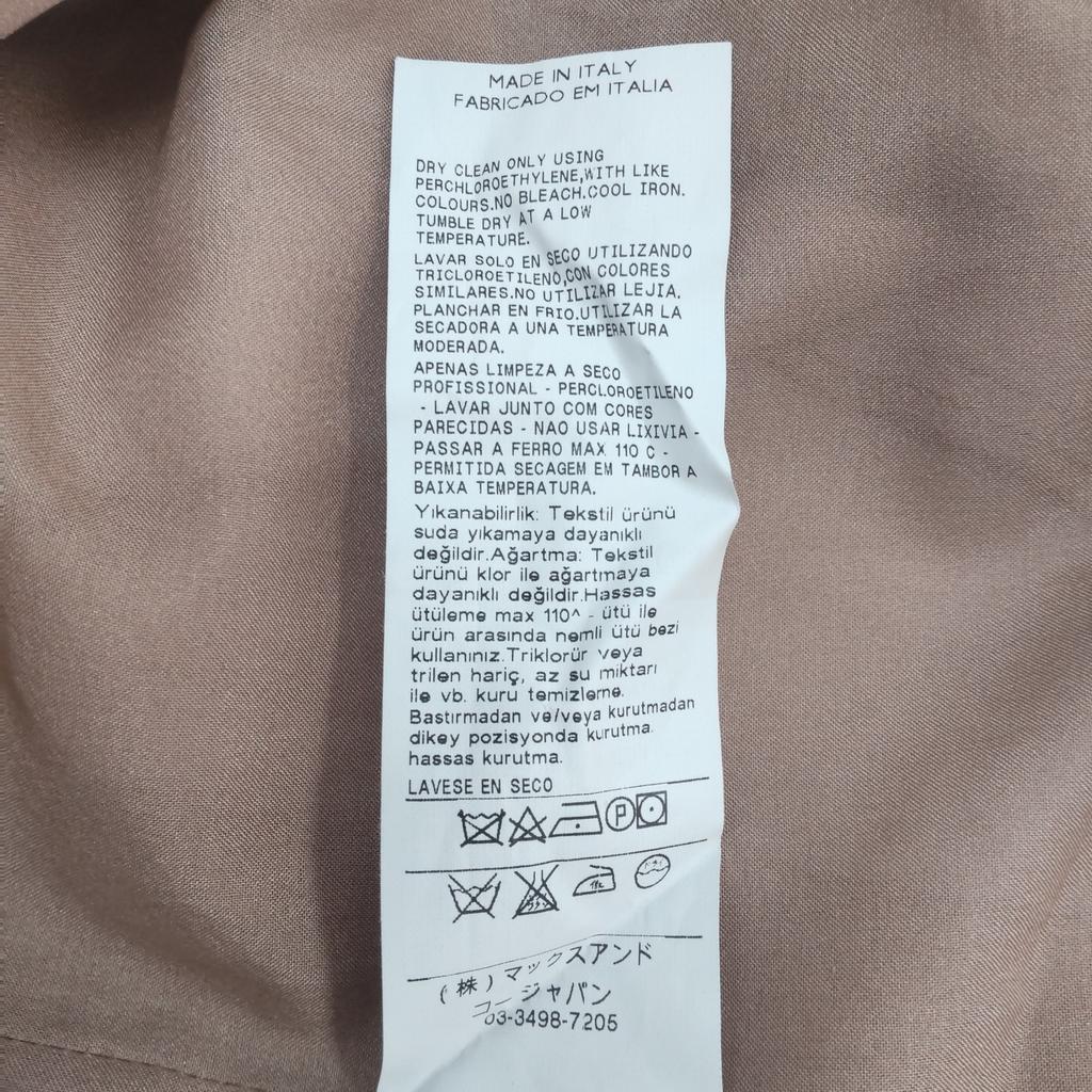 Excellent Condition Italy MAX&CO Silk 100% Short Sleeve Dress M Pink Floral Knee-Long(USED)