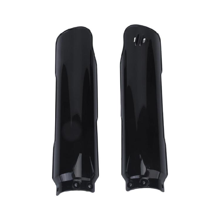Front Fork Cover Set, Black Replacement Guards with Lower Fork Area Coverage, Molded Plastic Build, and Left Right Pair Format for Daily Use