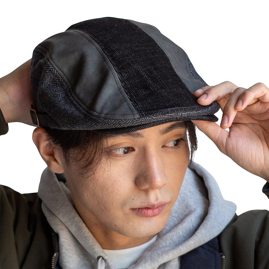

Кепка ICHIYON Hunting Denim Style Corduroy Patchwork Casquette Gentleman Hunting Cap Large Size Cap Casual Style Size Adjustable [14+ PLUS] Mens / чёрный