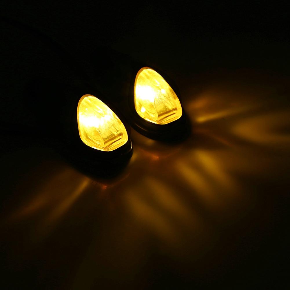 2pcs LED Motorcycle Flush Mount Turn Signal Light Motorbike Indicator Lamp Amber