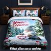 Gnome Theme Custom Text Or Name 3Pcs Bedding Set,1 Flat Sheet & 2 Pillowcases Personalized Home Bedding