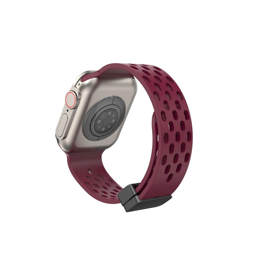 Silikon Uhrenarmband für Apple Watch- Atmungsaktive Magnetische Faltschließe Sport Uhrenarmband für iWatch Ultra/9/8/7/6/5/4/3/2/1/se/2022 49mm 45mm 44mm